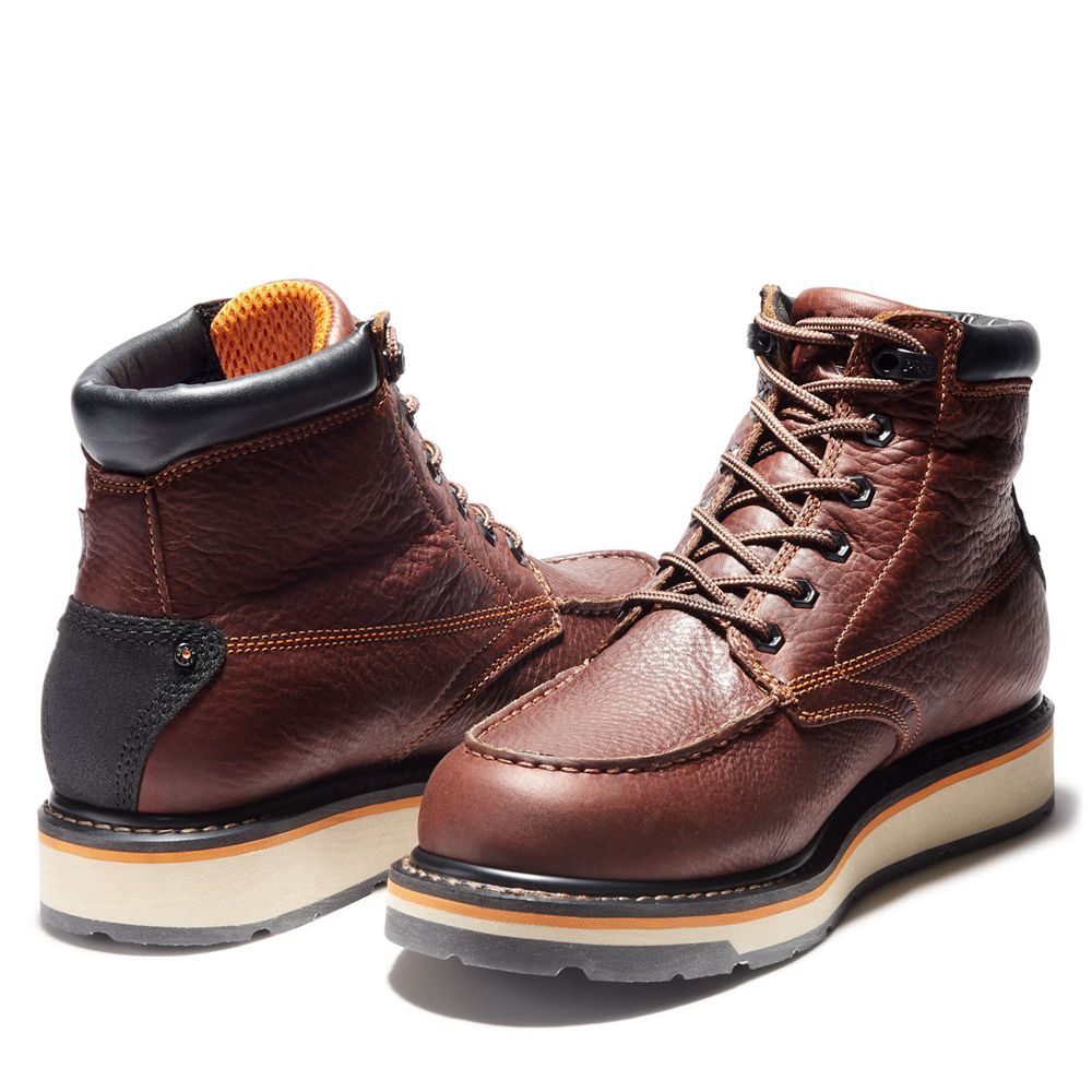 Bocanci De Muncă Timberland Barbati Maro/Negrii - Pro® Gridworks 6\" Soft Toe - Romania - AVGKHC374